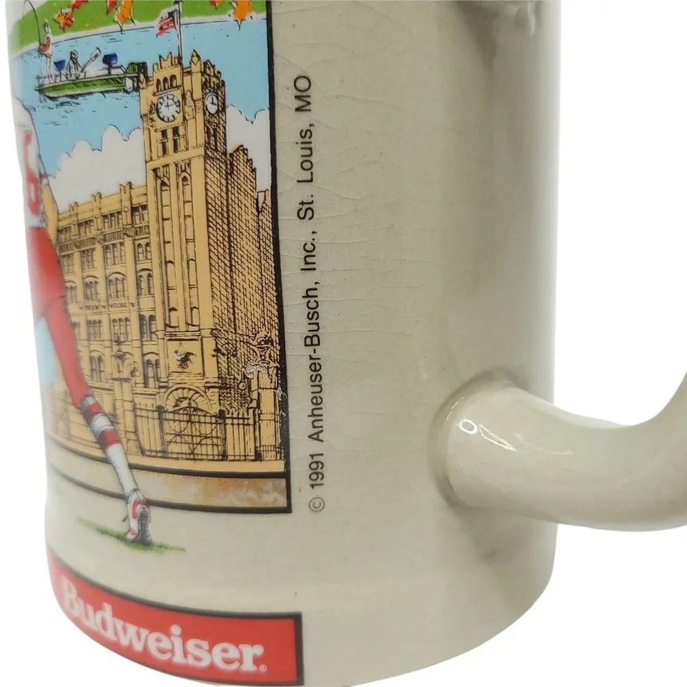 Vtg 1991 Anheuser Busch Budweiser Beer Mug Stein Bud Ceramic Wake Up To Missouri